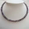 Collier tour de cou en améthyste, perles rondes 8mm sur câble en acier inoxydable – Bouly&Cailloux