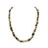 Collier en pierres naturelles avec œil de tigre, agate fissurée et hématite dorée – Bouly&Cailloux