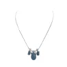 Collier goutte d’eau en apatite bleue avec strass et pendants