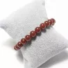 Bracelet en cornaline 8mm et perle acier doré