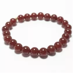 Bracelet en cornaline 8mm et perle acier doré