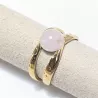 Bague Vibe réglable en acier inoxydable doré et pierre naturelle – Bijou fait main