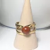 Bague Vibe réglable en acier inoxydable doré et pierre naturelle – Bijou fait main