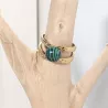 Bague Vibe réglable en acier inoxydable doré et pierre naturelle – Bijou fait main