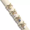 Bague Omega dorée avec pendentifs en pierres naturelles et perles de verre, style bohème