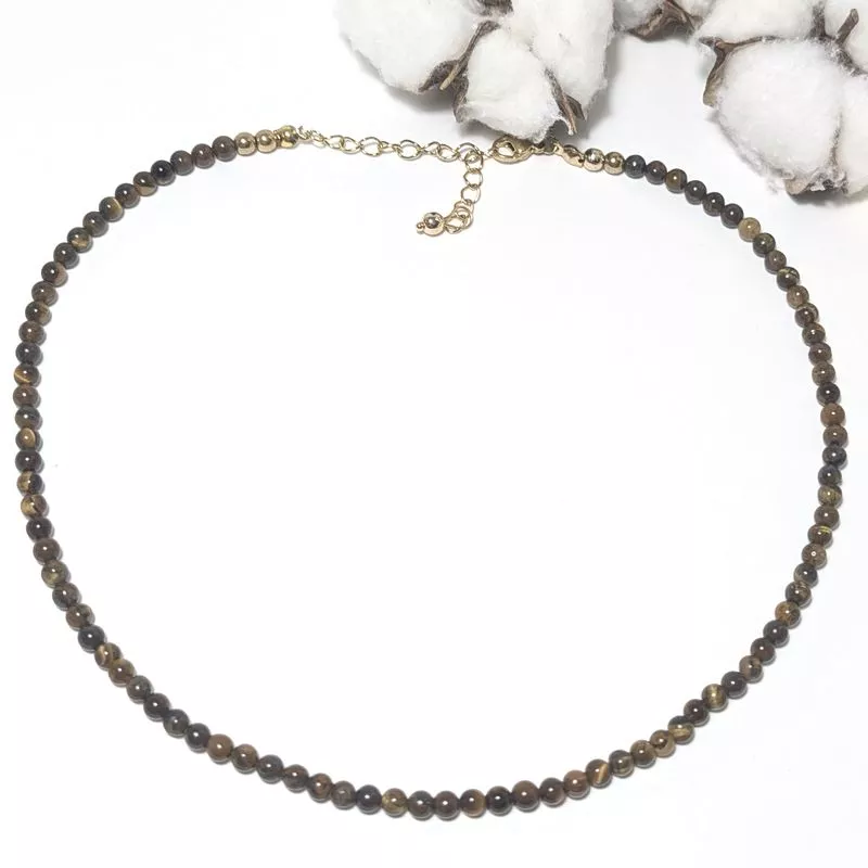 Collier Leion en pierre naturelle et acier inoxydable