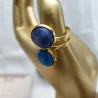 Bague duo en bleu
