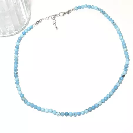Collier Leion en pierre naturelle et acier inoxydable