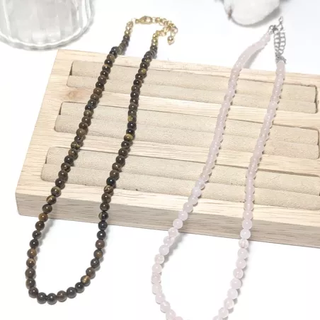 Collier Leion en pierre naturelle et acier inoxydable