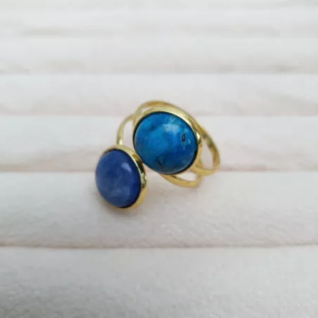 Bague duo en bleu