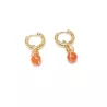 Boucles créoles Omega en acier inoxydable avec pierre naturelle – Bouly&Cailloux, agate rouge