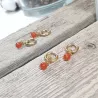 Boucles créoles Omega en acier inoxydable avec pierre naturelle – Bouly&Cailloux, agate rouge