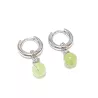 Boucles créoles Omega en acier inoxydable avec pierre naturelle – Bouly&Cailloux, peridot