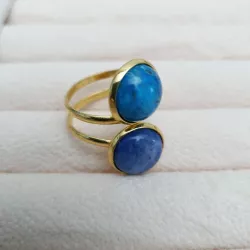 Bague duo en bleu