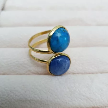 Bague duo en bleu