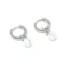 Boucles créoles Omega en acier inoxydable avec pierre naturelle – Bouly&Cailloux, opale