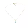 Collier pendentif Omega en pierre naturelle et acier inoxydable doré et turquoise