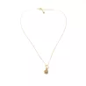 Collier pendentif Omega en pierre naturelle et acier inoxydable doré et jaspe paysage