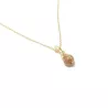 Collier pendentif Omega en pierre naturelle et acier inoxydable doré et jaspe paysage