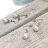 Boucles d’oreilles Centauri en perle rosée – version argentée