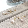 Boucles d’oreilles Centauri en perle rosée – version dorée
