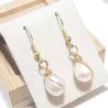 Boucles d’oreilles Centauri en perle rosée – version dorée