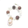 Marque-verre Ampélia avec pierres naturelles et pendentif – bijou fait main