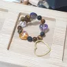 Marque-verre Ampélia avec pierres naturelles et pendentif – bijou fait main