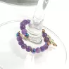 Marque-verre Ampélia avec pierres naturelles et pendentif – bijou fait main