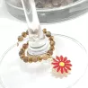 Marque-verre Ampélia avec pierres naturelles et pendentif – bijou fait main