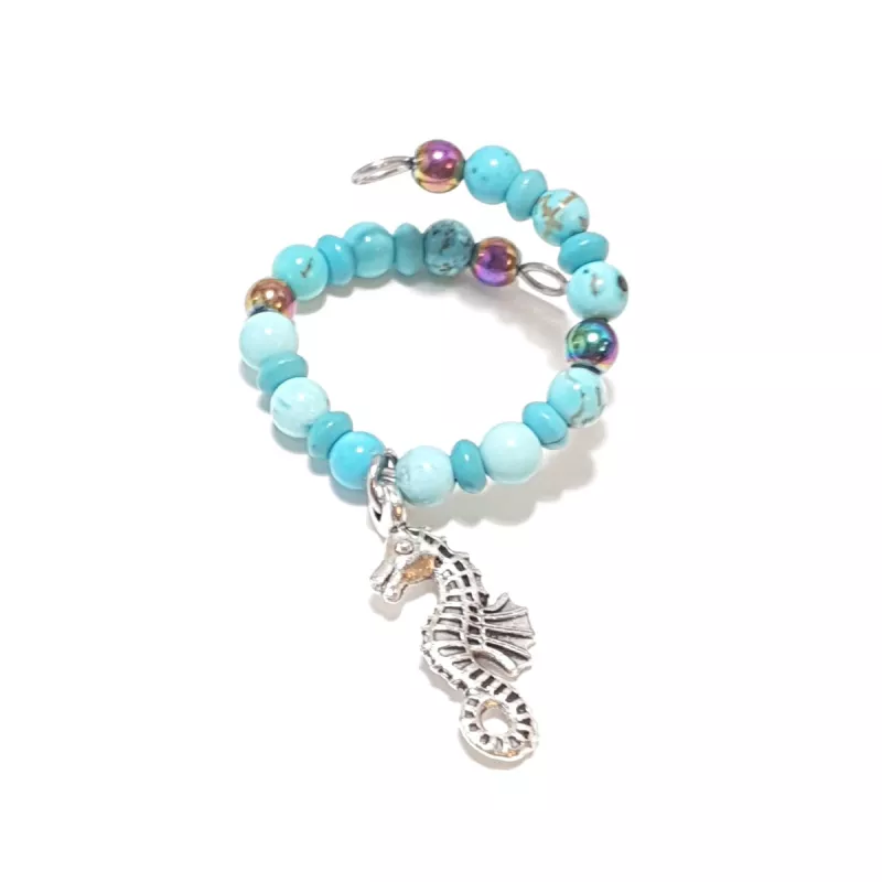 Marque-verre Ampélia avec pierres naturelles et pendentif – bijou fait main Marque-verre Ampélia avec pierres naturelles et pendentif – bijou fait main