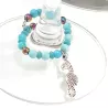 Marque-verre Ampélia avec pierres naturelles et pendentif – bijou fait main