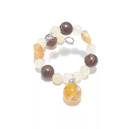 Marque-verre Ampélia avec pierres naturelles et pendentif – bijou fait main