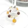 Marque-verre Ampélia avec pierres naturelles et pendentif – bijou fait main