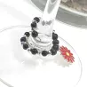 Marque-verre Ampélia avec pierres naturelles et pendentif – bijou fait main