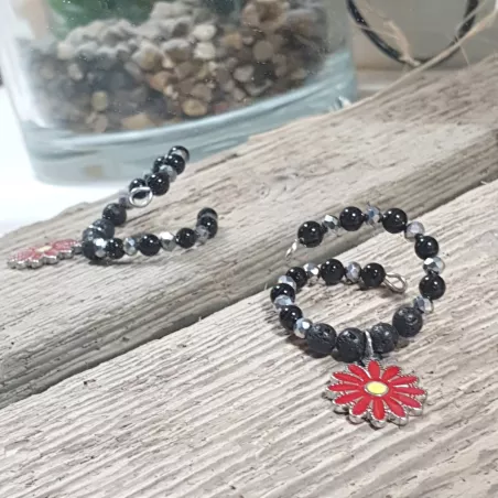Marque-verre Ampélia avec pierres naturelles et pendentif – bijou fait main