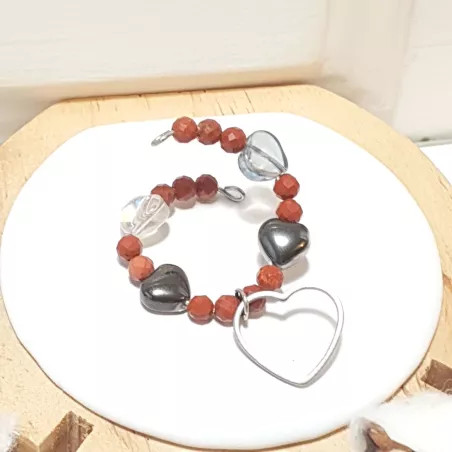 Marque-verre Ampélia avec pierres naturelles et pendentif – bijou fait main