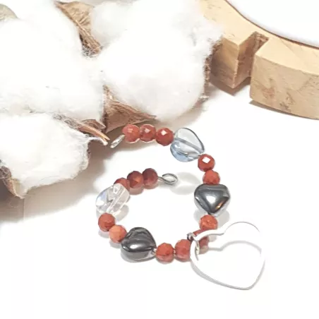 Marque-verre Ampélia avec pierres naturelles et pendentif – bijou fait main