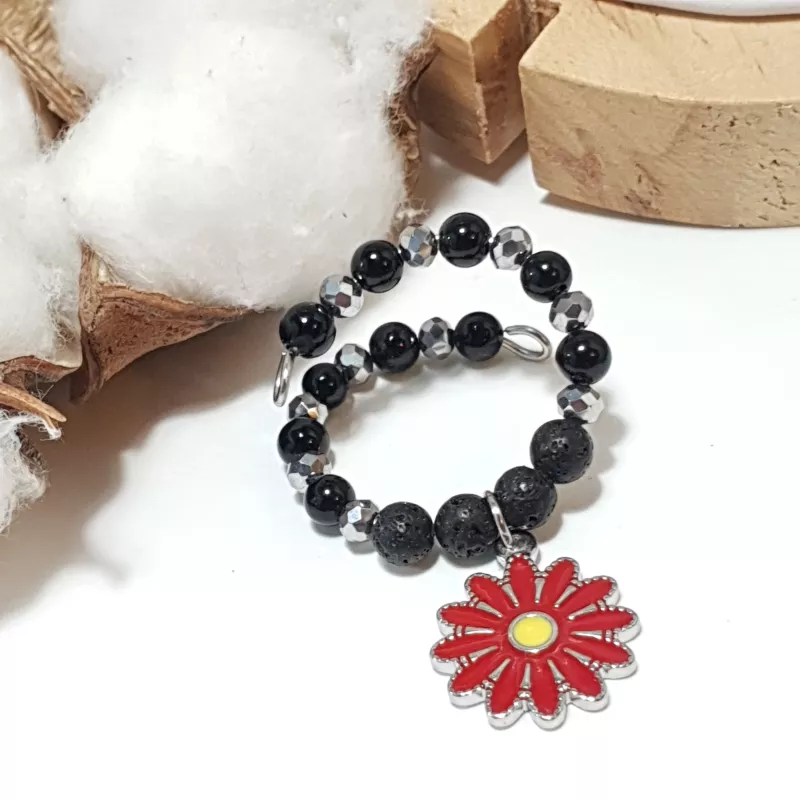 Marque-verre Ampélia avec pierres naturelles et pendentif – bijou fait main