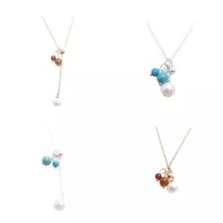 Le Collier Chiara est un collier pendentif réglable avec perle d'eau en argent ou plaqué-or