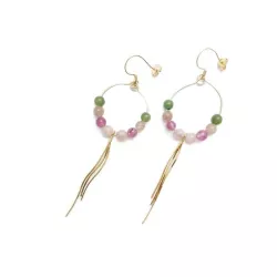 Boucles Gigi en plaqué-or et pierres naturelles