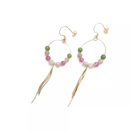Boucles Gigi en plaqué-or et pierres naturelles
