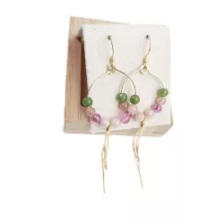 Boucles Gigi en plaqué-or et pierres naturelles