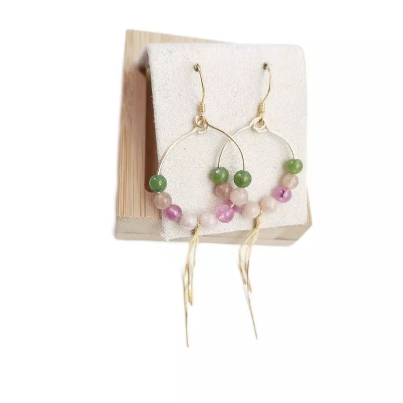 Boucles Gigi en plaqué-or et pierres naturelles