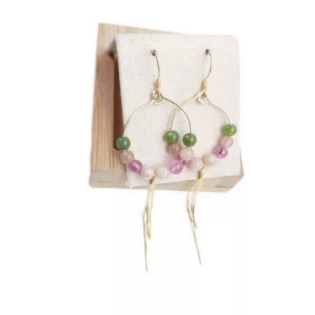 Boucles Gigi en plaqué-or et pierres naturelles