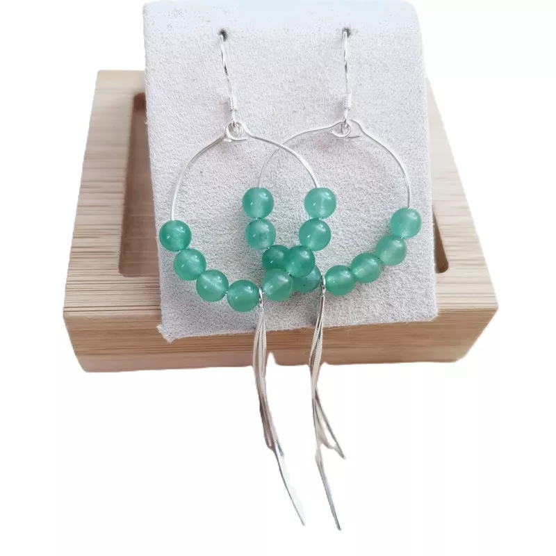 Boucles Gigi en argent et pierres naturelles Boucles Gigi en argent et pierres naturelles