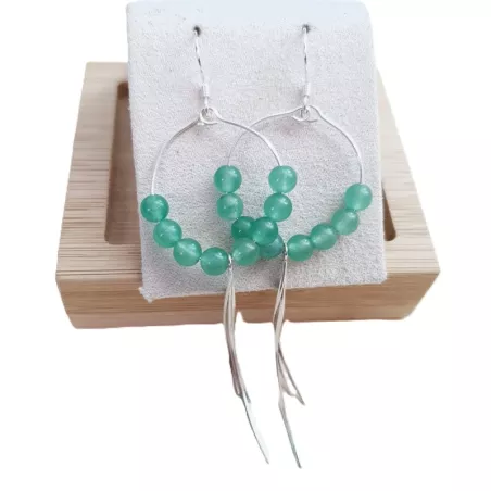 Boucles Gigi en argent et pierres naturelles