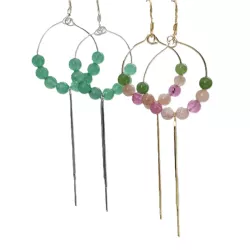Boucles Gigi en argent ou plaqué-or et pierres naturelles