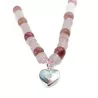 Collier Mimi en argent en pierres miyuki et pendentif coeur