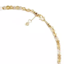 Collier Mimi en plaqué-or en pierres miyuki et pendentif coeur